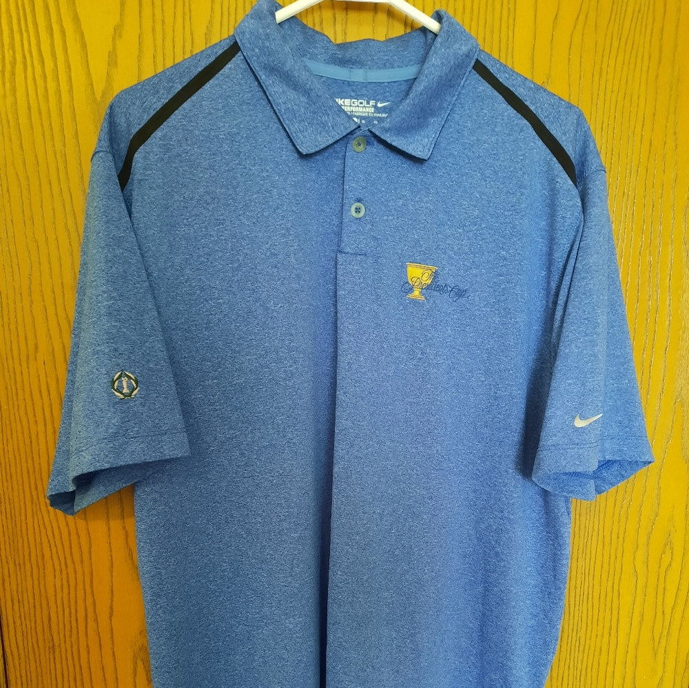 Nike Golf Tour Performance Presidents Cup Mens Blue Polo Shirt Size XL